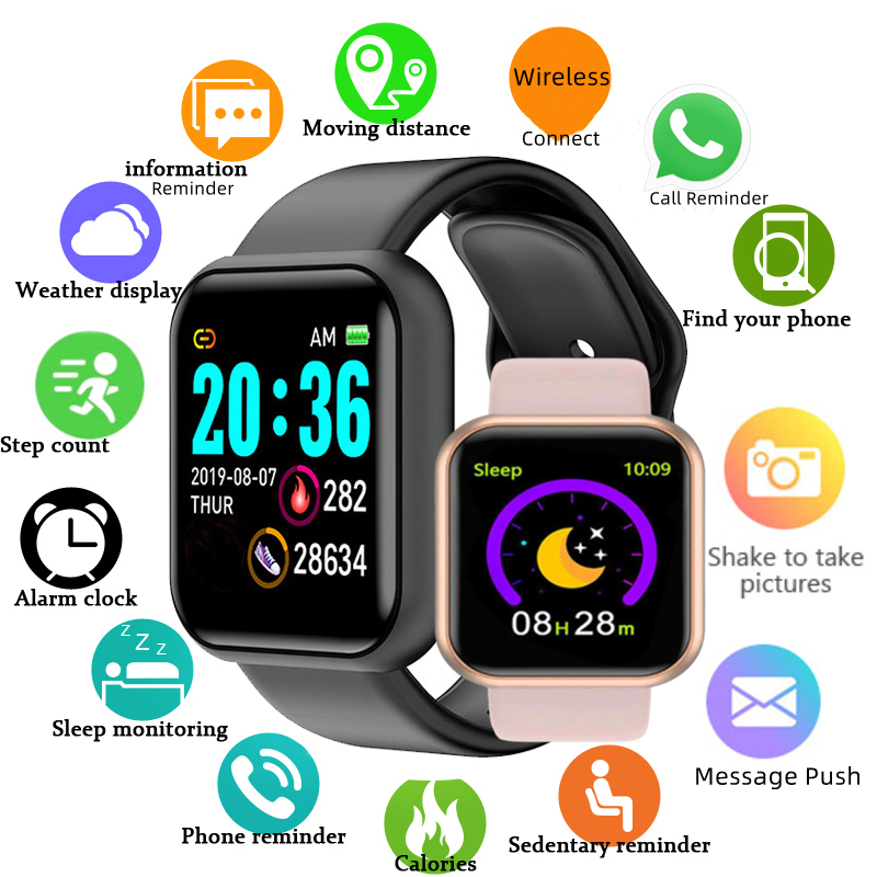 Watch Smart Y68 - Reloj inteligente multicolor para niños, relojes