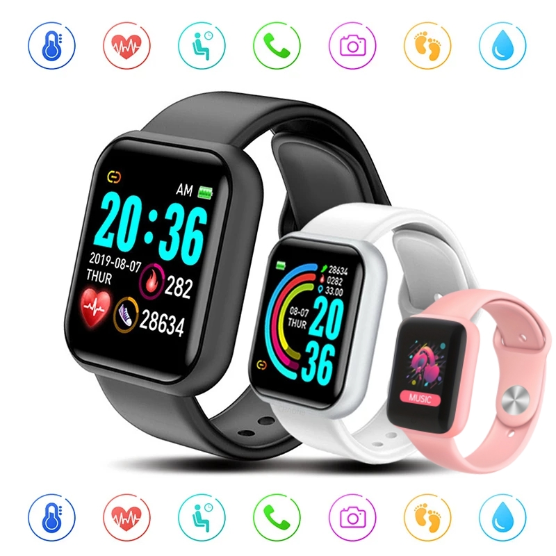 Watch Smart Y68 - Relojes inteligentes deportivos con Bluetooth, pantalla