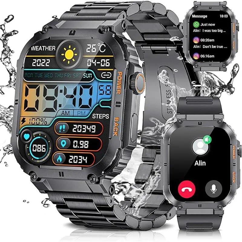 Smartwatch Digital Watches For Men - LIGE-Reloj inteligente deportivo para Hombre, accesorio