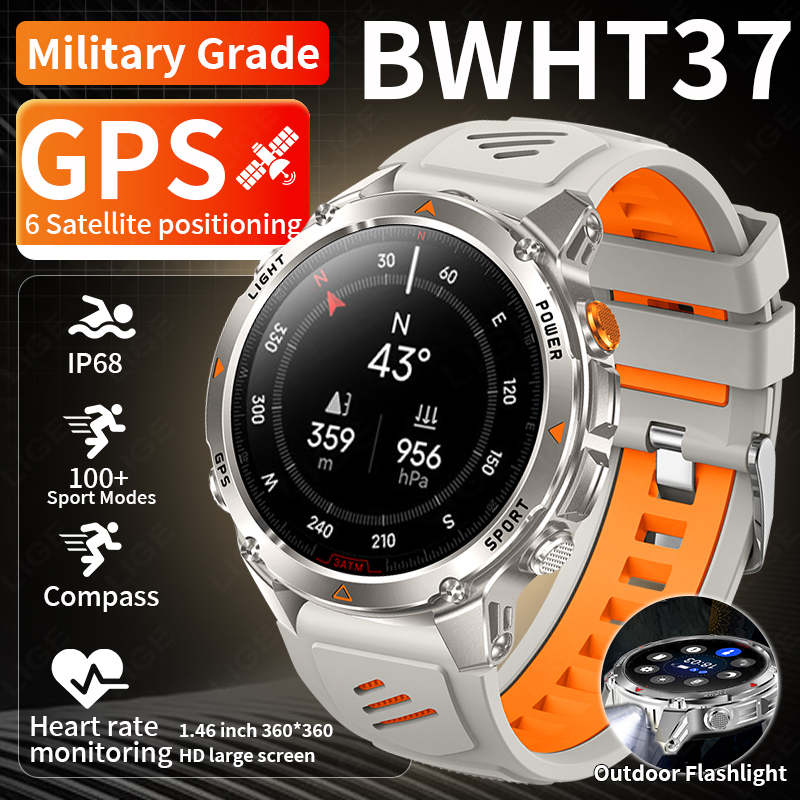 Smartwatch Sports Watches For Men - LIGE-reloj inteligente con seguimiento GPS resistente