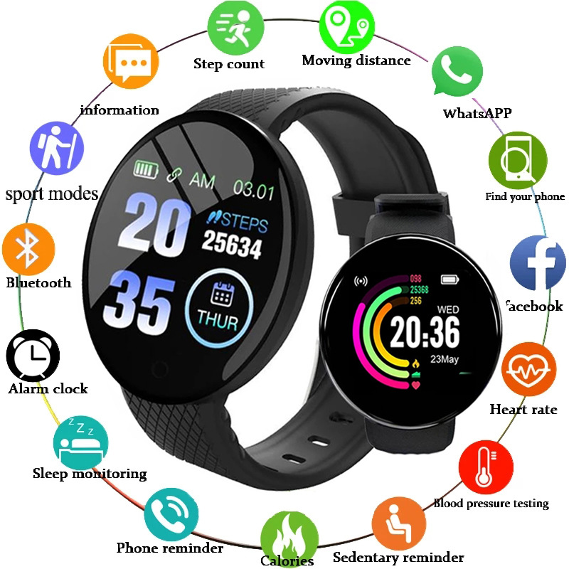 Watch Smart Y68 - Reloj inteligente D18 con Monitor de