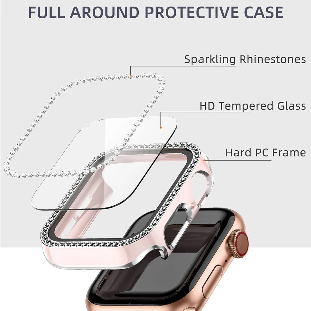 Cristal ostentoso + cubierta p - Iwatch Smartwatch Series 7 reseña y precio
