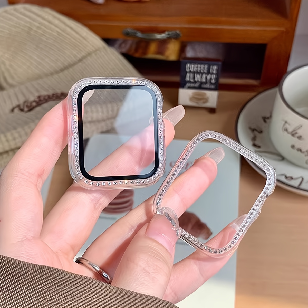 Funda de cristal + diamante pa - Iwatch Smartwatch Series 7 reseña y precio
