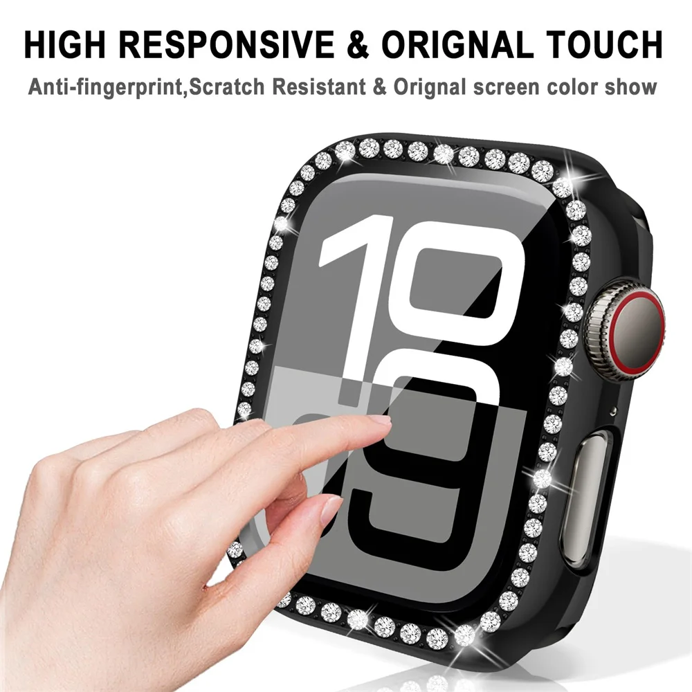 Funda de cristal + diamante pa - Iwatch Smartwatch Series 7 reseña y precio