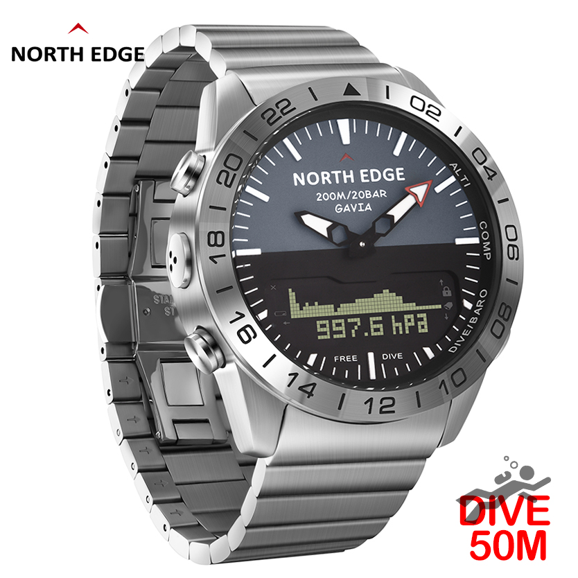 Reloj de buceo NORTH EDGE para - Smartwatch Digital Watches For Men reseña y precio