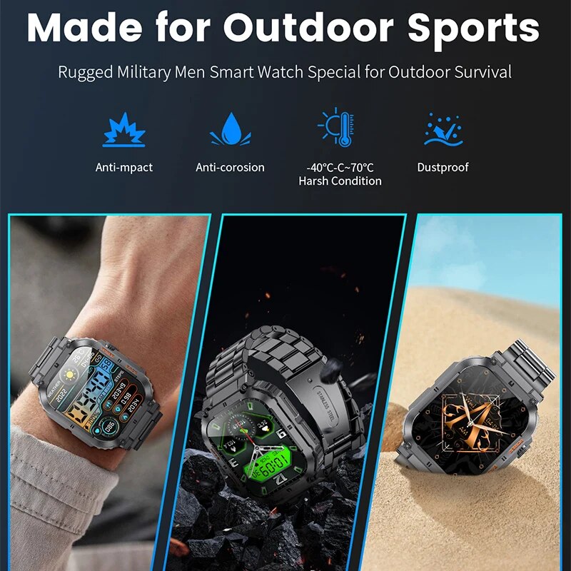 LIGE-Reloj inteligente deporti - Smartwatch Digital Watches For Men reseña y precio