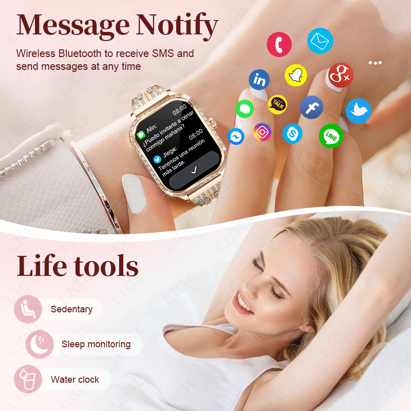 Reloj inteligente LIGE para Mu - Smartwatch Digital Watches For Women reseña y precio